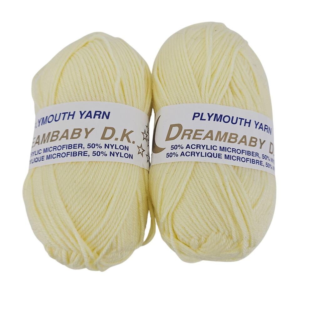 2 Plymouth Yarn Dreambaby DK
Butter Yellow Microfiber Blend
Super Soft Baby Yarn
